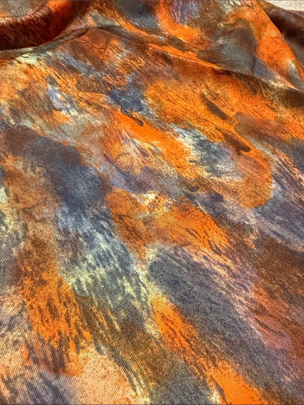 Made in Italy, Designer Orange Multicolor Scarf.
